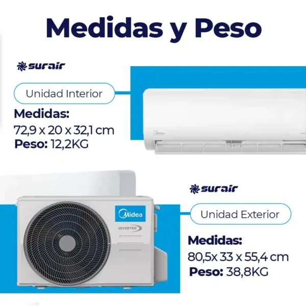 Aire acondicionado Split Midea Blanc 4500 Frío/Calor - Image 3