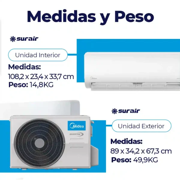 Aire acondicionado Split Midea Blanc 5500 Frío/Calor - Image 3