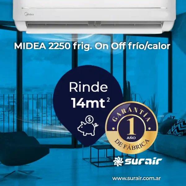 Aire acondicionado Split Midea Blanc 2250 Frío/Calor - Image 5
