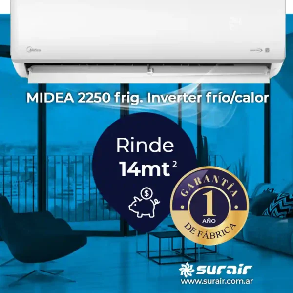 Aire acondicionado Split Midea Inverter 2250 Frío/Calor - Image 5