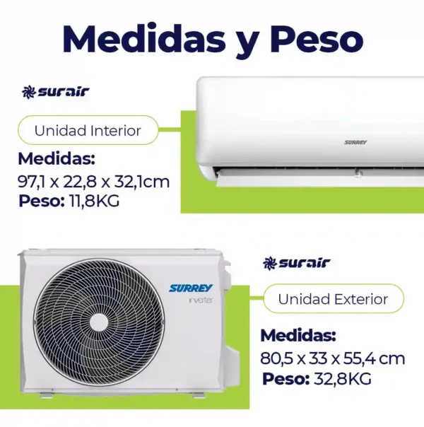 Aire acondicionado Split Surrey Inverter Smart 4500 Frío/Calor - Image 3
