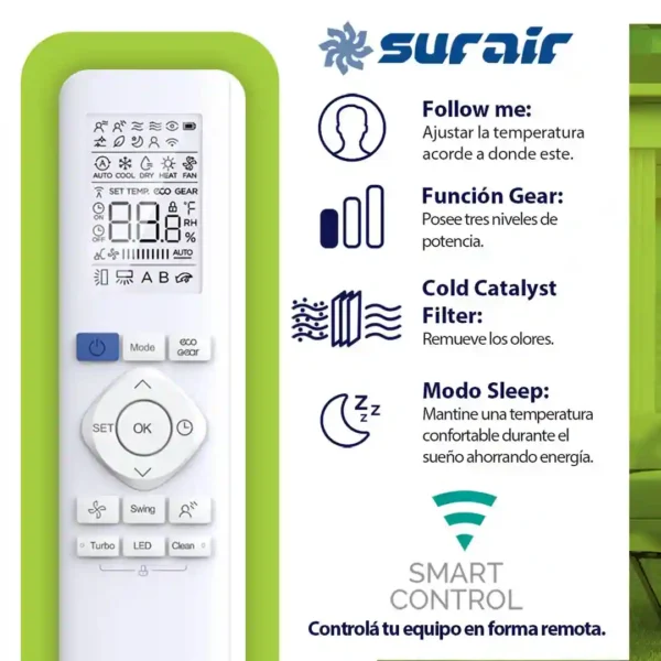 Aire acondicionado Split Surrey Inverter Smart 2250 Frío/Calor - Image 4