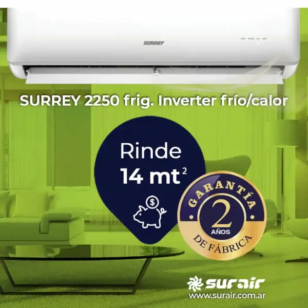 Aire acondicionado Split Surrey Inverter Smart 2250 Frío/Calor - Image 5
