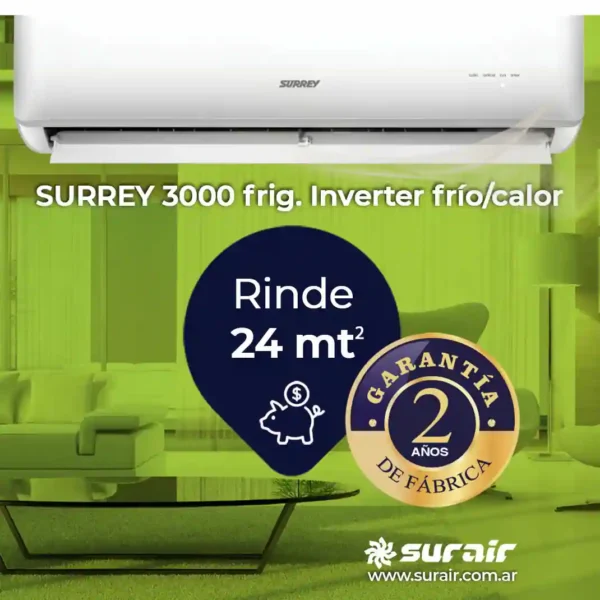 Aire acondicionado Split Surrey Inverter Smart 3000 Frío/Calor - Image 5