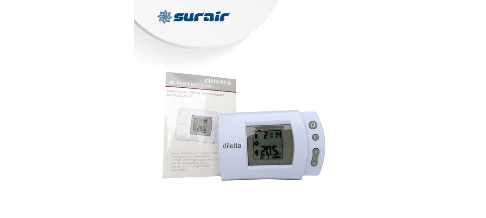 Termostato DILETTA modelo 26000 para calefacción programable