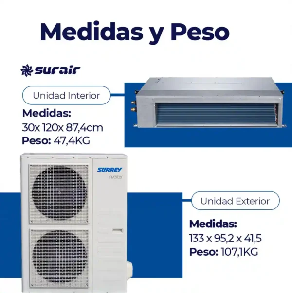 Aire acondicionado Baja Silueta Surrey Inverter 18000 Frío/Calor - Image 3