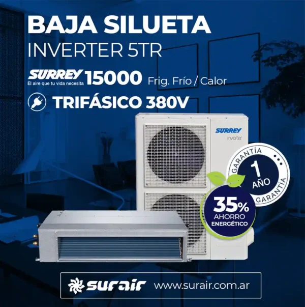 Aire acondicionado Baja Silueta Surrey Inverter 15000 Frío/Calor - Image 4