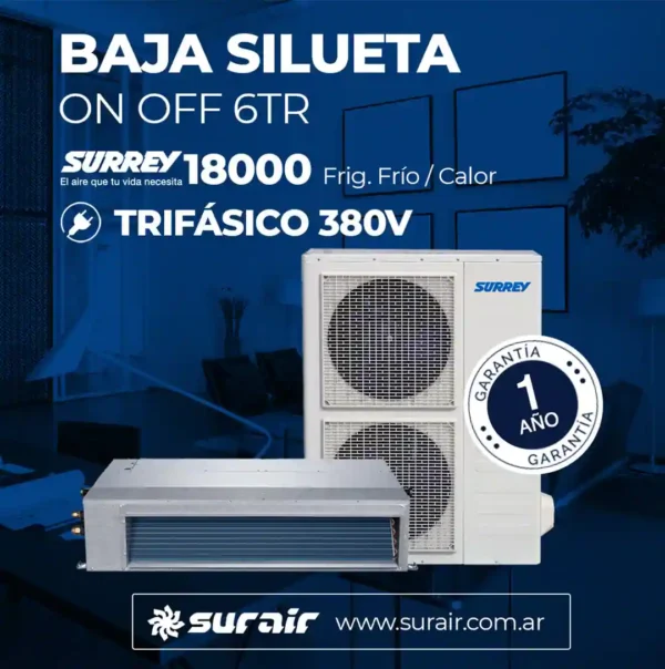 Aire acondicionado baja Silueta Surrey On/Off 18000 Frío/Calor - Image 4