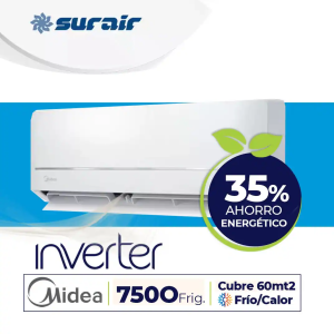 Aire acondicionado Split Midea Inverter 7500 Frío/Calor