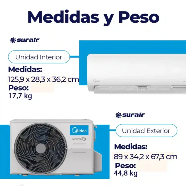 Aire acondicionado Split Midea Inverter Smart 7500 Frío/Calor - Image 4