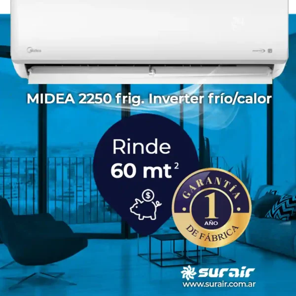 Aire acondicionado Split Midea Inverter Smart 7500 Frío/Calor - Image 5