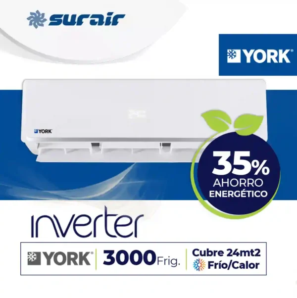 Aire acondicionado Split York Inverter 3000 Frío/Calor