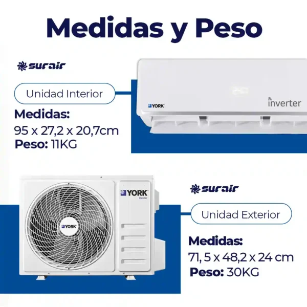 Aire acondicionado Split York Inverter 3000 Frío/Calor - Image 3