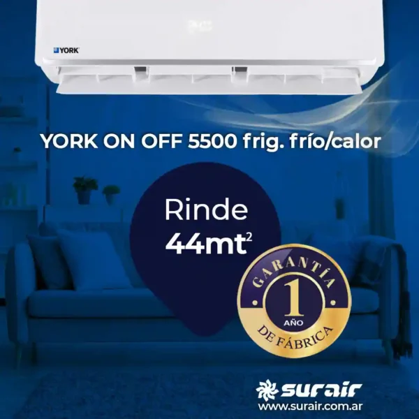 Aire acondicionado Split York On/Off 6000 Frío/Calor - Image 5