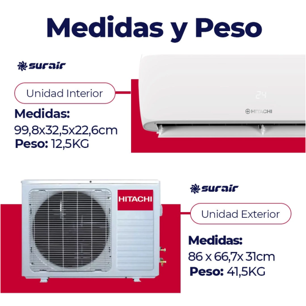 Aire Acondicionado Split Inverter Hitachi 5500 Frío/Calor - Image 2