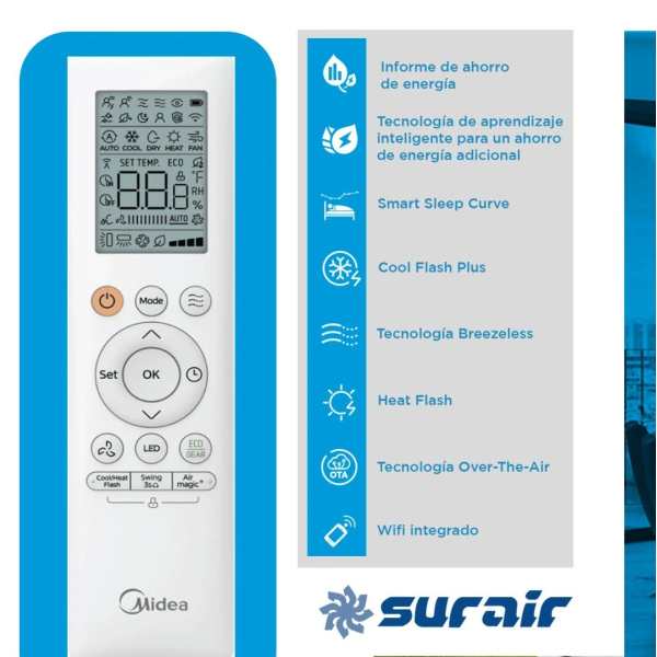 Aire Acondicionado Split Inverter Midea Breezeless 4500 Frío/Calor - Image 3