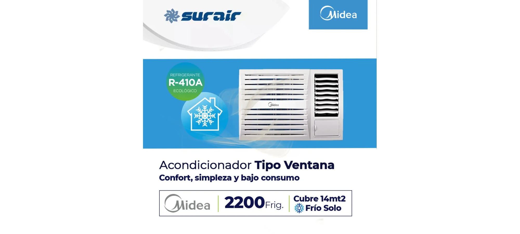 aire midea ventana 2200