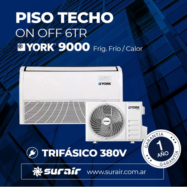 Aire acondicionado York 9000 frigorías Piso Techo On/Off - Image 4