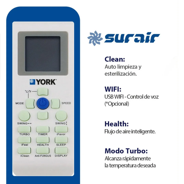Aire acondicionado Split York Inverter 7500 Frío/Calor - Image 4