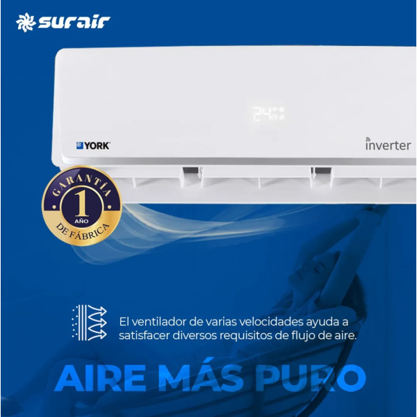 Aire acondicionado Split York Inverter 7500 Frío/Calor - Image 5