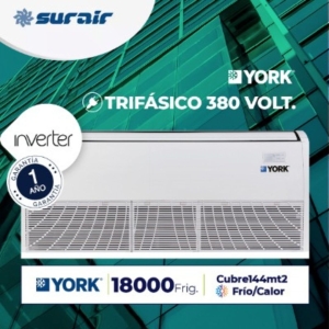 york 18000 frigorías piso techo inverter