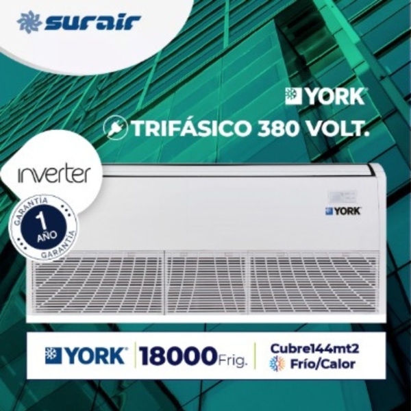 york 18000 frigorías piso techo inverter