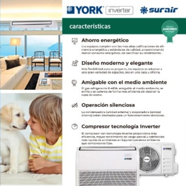 Aire acondicionado York Piso Techo 18000 frigorías Inverter - Image 3
