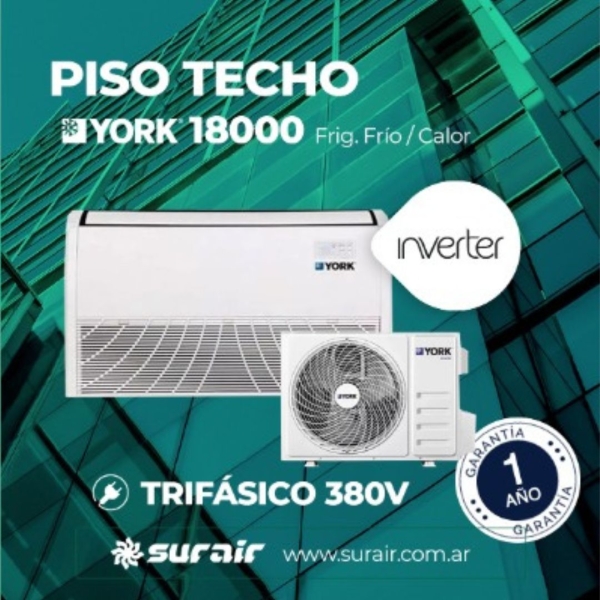 Aire acondicionado York Piso Techo 18000 frigorías Inverter - Image 4