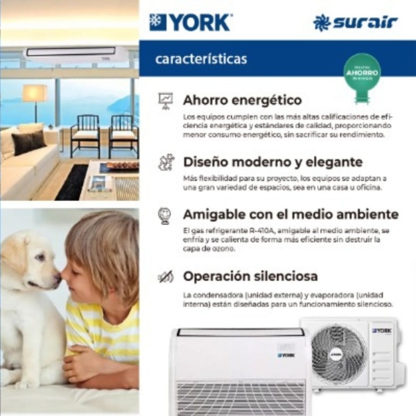 Aire acondicionado York Piso Techo 18000 frigorías On/Off - Image 3
