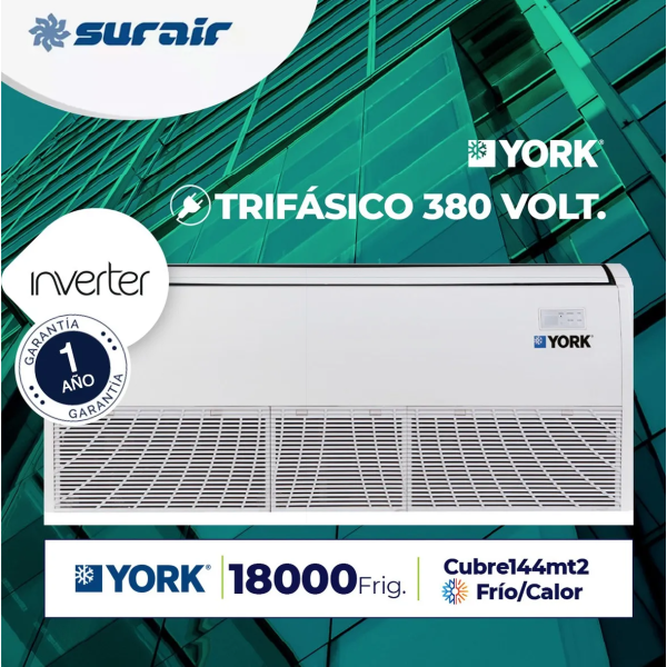 Aire acondicionado York Piso Techo 18000 frigorías Inverter - Image 4