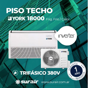 Aire acondicionado York Piso Techo 18000 frigorías Inverter