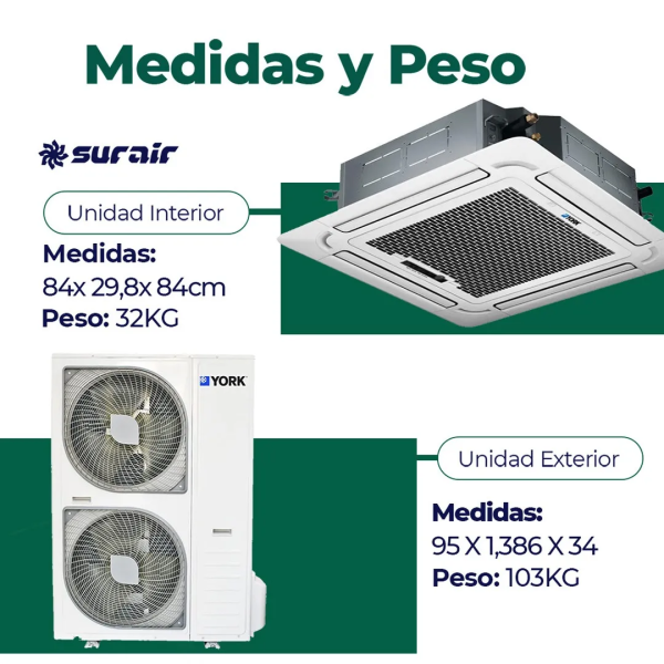 Aire Acondicionado York Cassette 15000 frigorías Inverter - Image 2