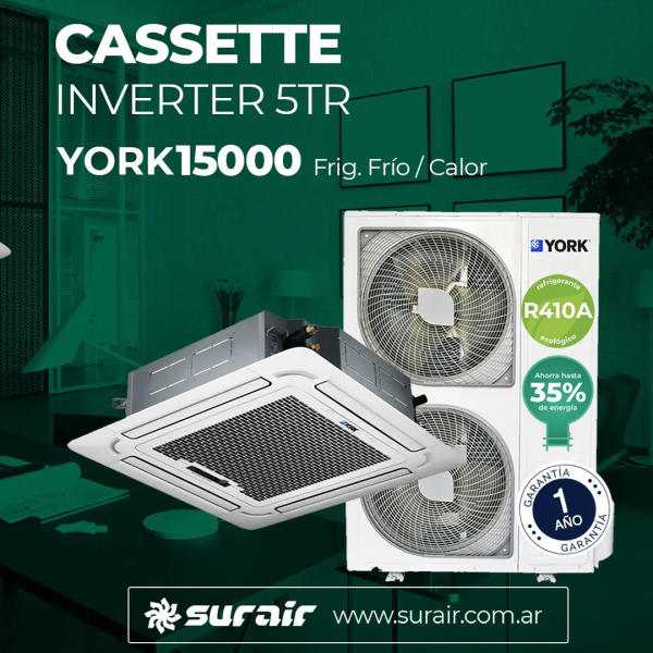 Aire Acondicionado York Cassette 15000 frigorías Inverter - Image 4