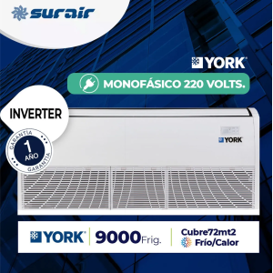 york piso techo 9000 inverter monofasico
