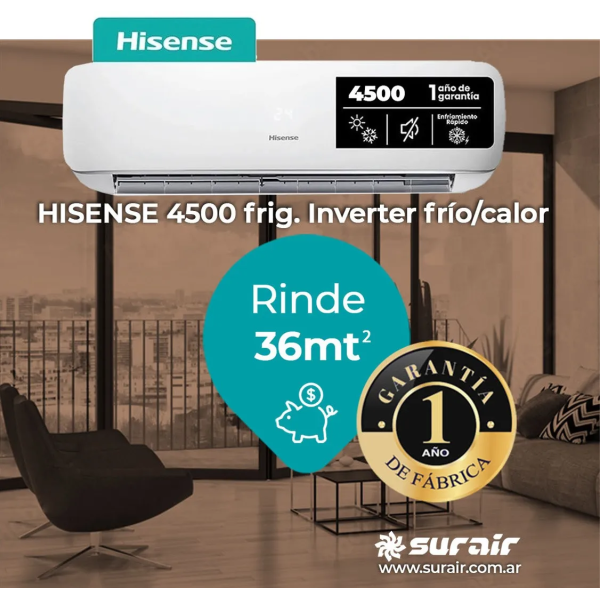 Aire Acondicionado Hisense 4500 frigorías Inverter - Image 5