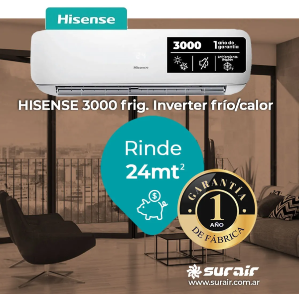 Aire Acondicionado Hisense 3000 frigorías Inverter - Image 4