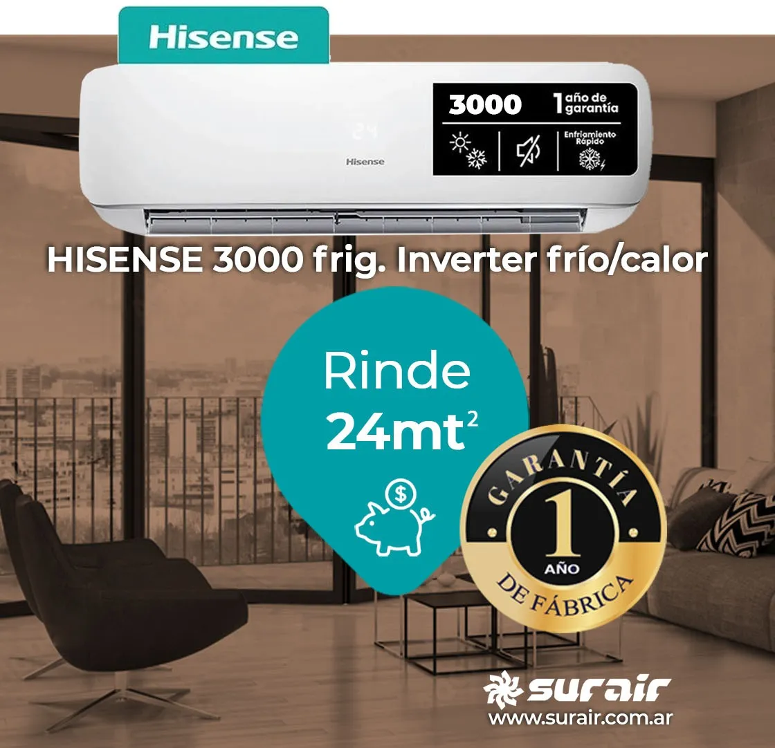Aire Acondicionado Hisense 3000 frigorías Inverter - Image 4