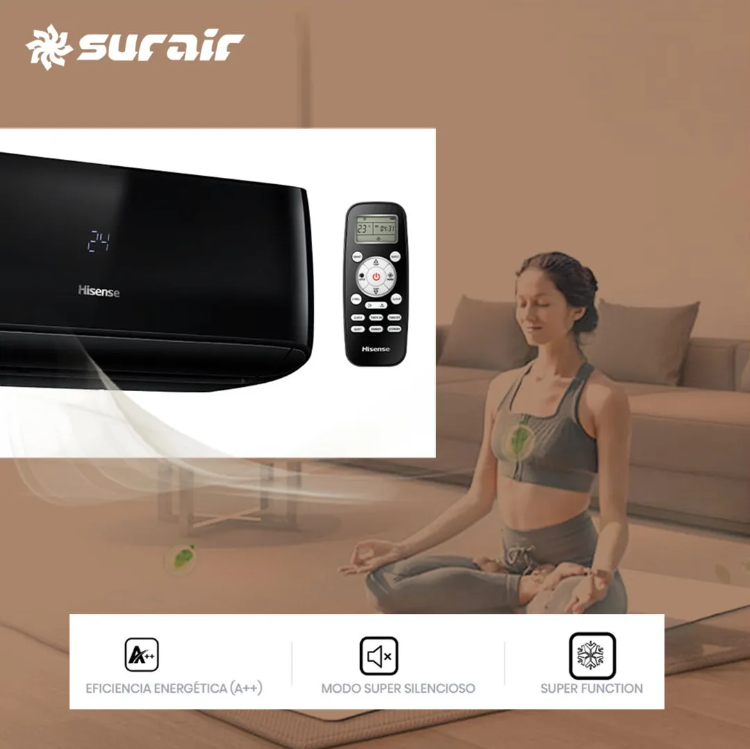 Aire Acondicionado Hisense 4500 frigorías Inverter Negro - Image 2