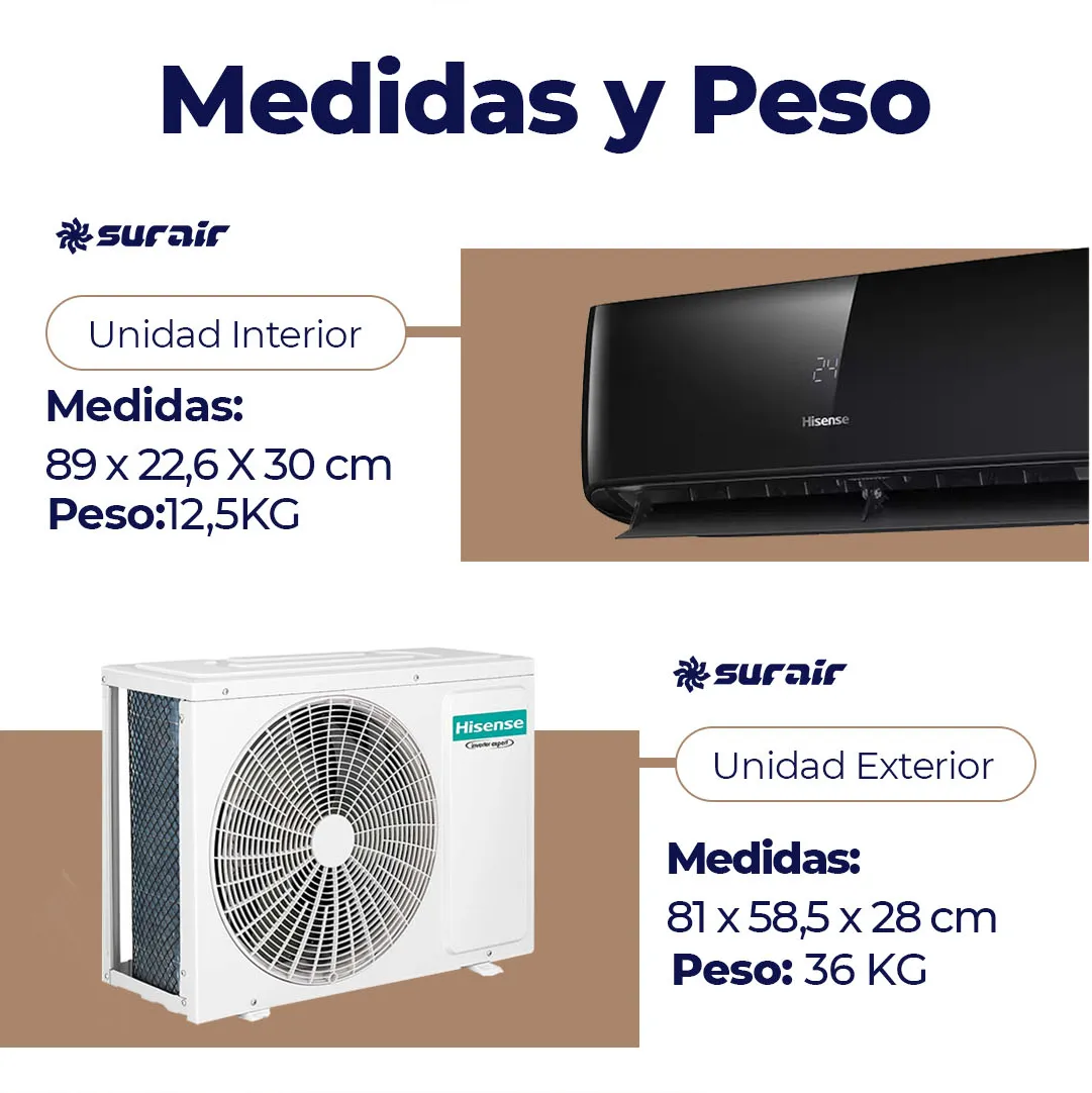Aire Acondicionado Hisense 4500 frigorías Inverter Negro - Image 3