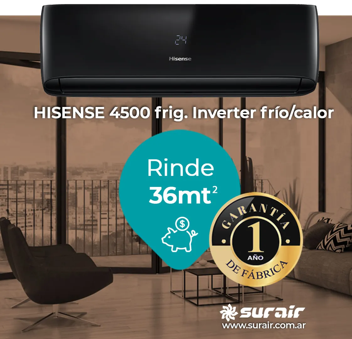 Aire Acondicionado Hisense 4500 frigorías Inverter Negro - Image 5