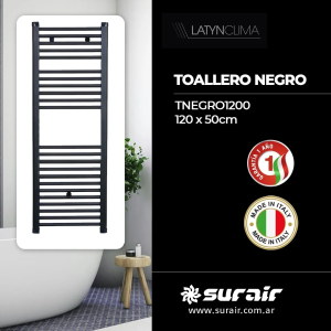 toallero electrico latyn 1200 negro